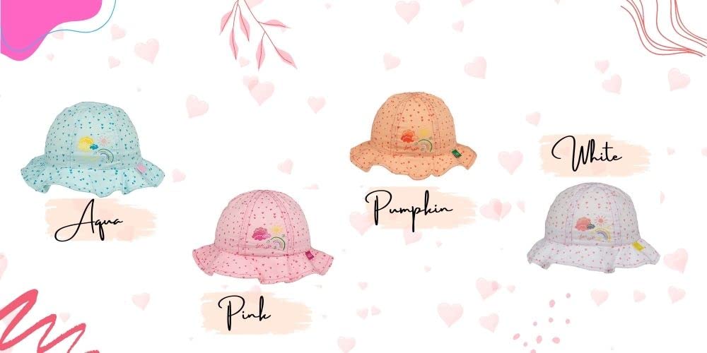 Sierra Socks Creative Love Rain Rainbow 0-18 Months-Infant Girl Maxi Summer Hat (Pumpkin)