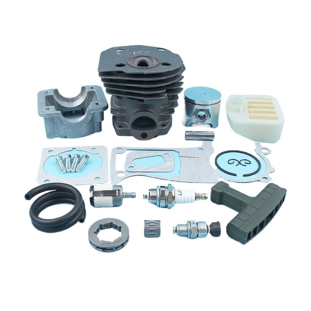 Pieza DE Recambio Kit de Juntas de cárter de Aceite de Motor de pistón de Cilindro de 44 mm Compatible con Motosierra CS 2141 2145 2149 2150 2152 con Revestimiento Más Reparaciones