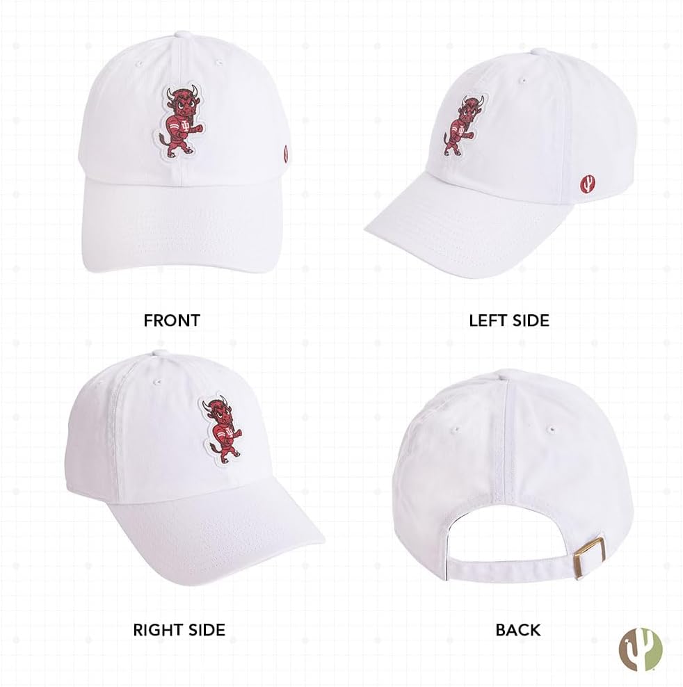 Desert Cactus Indiana University Baseball Hat Hoosiers Bloomington Brimmed Embroidered Hats Cap Adjustable Cloth Strap Adult (Style S1 Vintage) White - Image 3