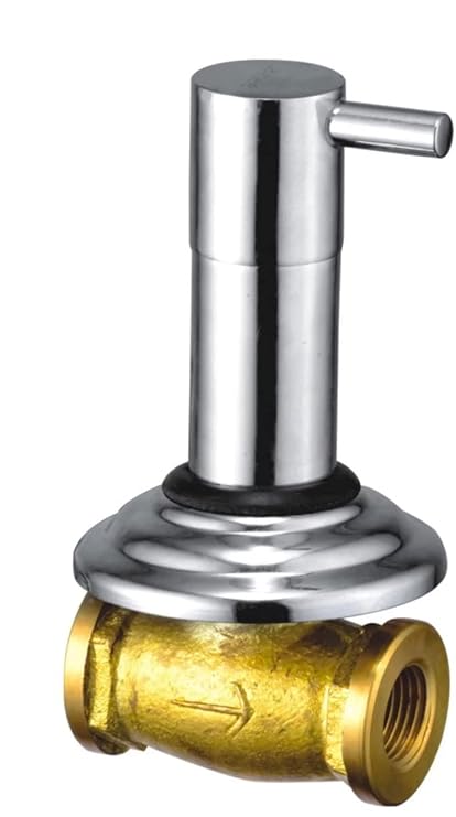 KOUNT Turbo 15MM Brass Chrome Finish Quarter Turn Stop Cock with Concealed Flange