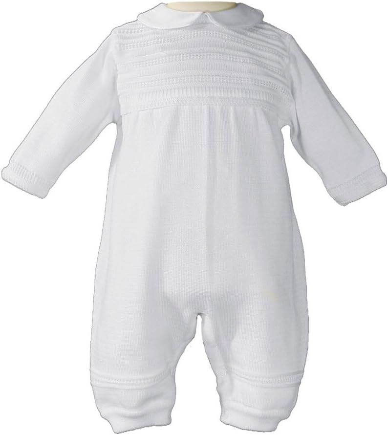 Little Things Mean A Lot Boys Cotton Knit Christening Outfit Christening Baptism Romper