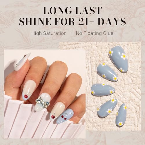 Image of MelodySusie 0.5fl oz Gel Nail Polish,Gray Blue Color Nails Soak Off UV LED Blue Gel Polish Gift for Women Nail Art Manicure Salon DIY Nail Design Decoration at Home-251-A2041