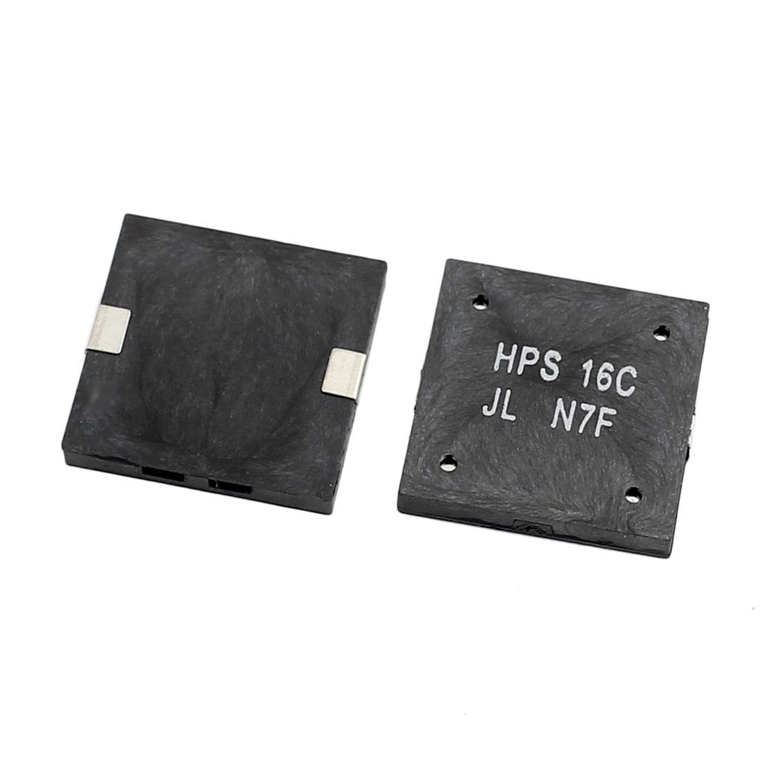 Aexit 2Pcs (Electroacoustic device) DC 1-20V 16mm x 16mm x 2.5mm SMD Electromagnetic Passive (72ry613qf110) Buzzer Black-image-42