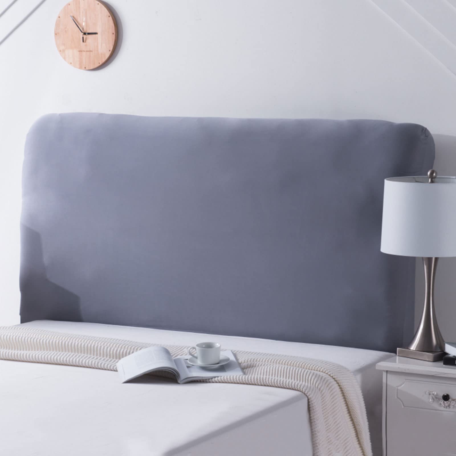 Stretch Universal Bed Head Cover/Bed Headboard Slipcover for Upholstered/Leather/Wood Headboards, All inclusive King Size Double Single Queen Head Board Covers Protector Decoration(210-240cm,Gray3)