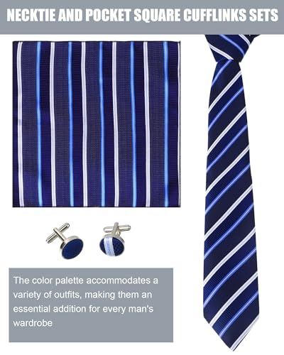 Image of Chicingyou 9 Silk Tie Set Men Silk Striped