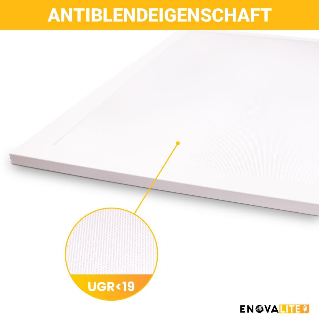 LED Panel 62x62 cm 36W 6000K Kaltweiß 3600lm UGR19 flimmerfrei blendfrei flache Einbauleuchte Rasterdecke 230V 620x620x0,9mm