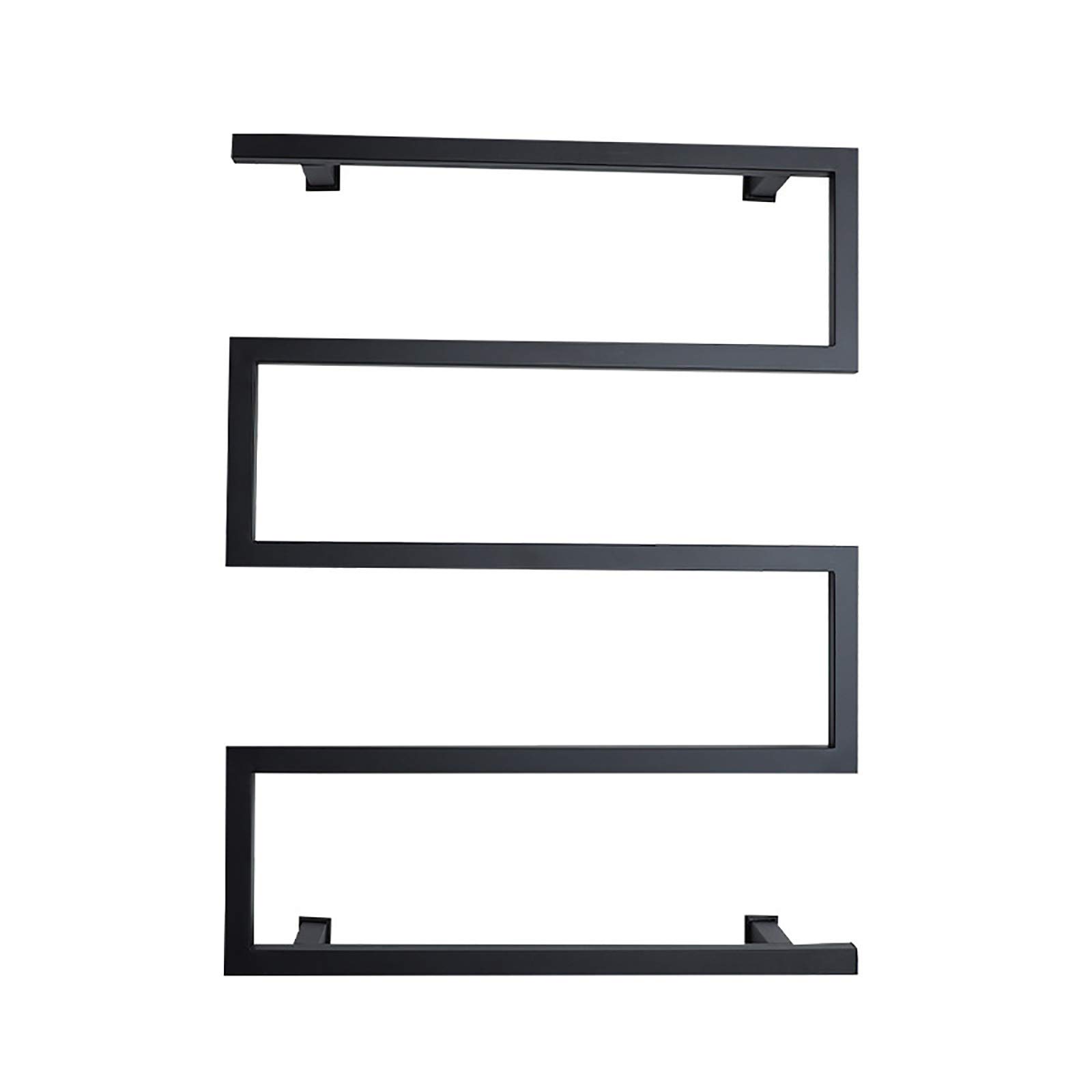 ZQFIDFYR Towel Warmer, Black Electric Heated Towel Rack with 5 Bars, 304 Stainless Steel Heated Towel Rail Wall Mounted Waterproof Bath Towel Heater (Plug in)