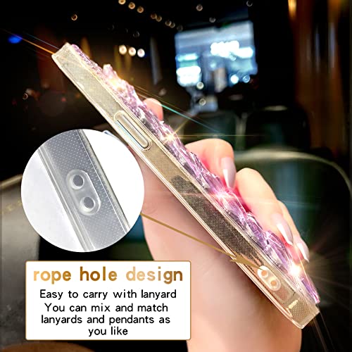 Cavdycidy For Iphone 14 Plus Case For Women，Very Shiny Luxury Bling Phone Case With 3D Glitter Sparkle Crystal Rhinestone Diamond Gems On Hard Reflective Pc Back，Bumper Cover For Girly Girl（Purple） #TOP5