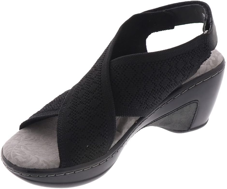 JBU by Jambu Women's Alyssa Wedge Sandal, Black, 9