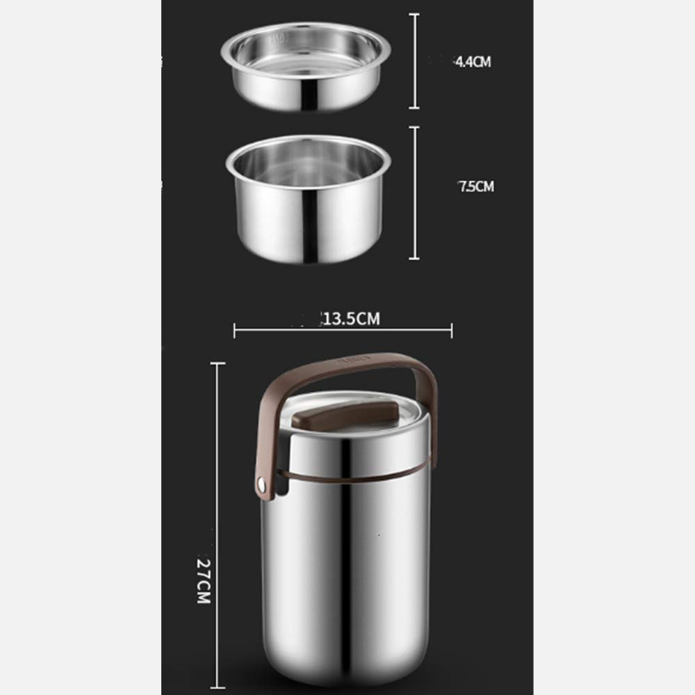 Blockhütte Lunch Box Acciaio Inox con 3 Scomparti Flessibili I 800ml Contenitore Porta Pranzo ermetico I Bento Box, Portapranzo Ufficio, Schiscetta Pranzo per Bambini, Lunch Box ermetico