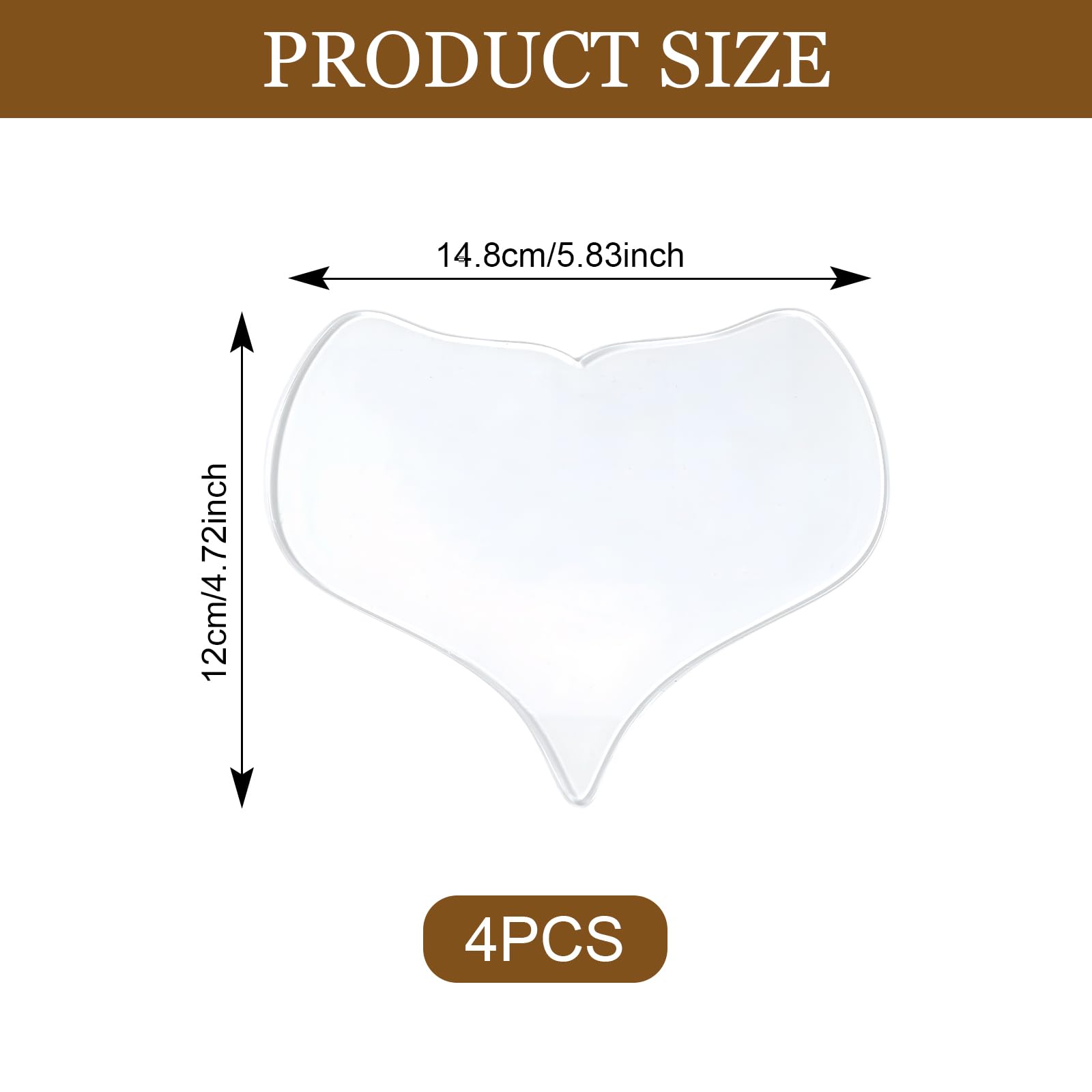 Naapesi Patch Silicone Décolleté e Collo, 4 Pezzi Cuscinetti Riutilizzabili Trasparenti a Forma di Cuore, Patch per Seno, Collo e Décolleté, Effetto Pelle Liscia Senza Crema