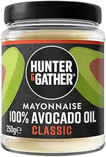 Hunter & Gather Avocado Oil Mayonnaise 250g | Made with Pure Avocado Oil and British Free Range Egg Yolk | Paleo, Keto, Sugar and Gluten Free Avocado Mayo | Free from Artificial Flavourings