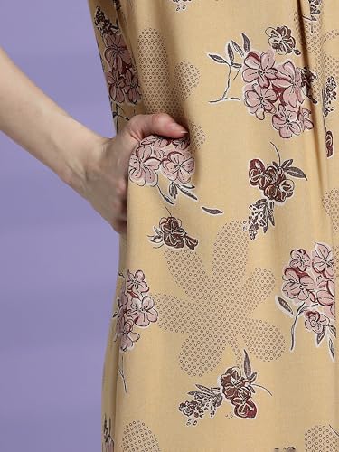 Image of 9shines Label Premium Alpine Maxi Designer Nighty | Floral Print Maxi for Women | Night wear for Women | | Full Length Night Gown for Women | Night Dress for Women Stylish (2467)