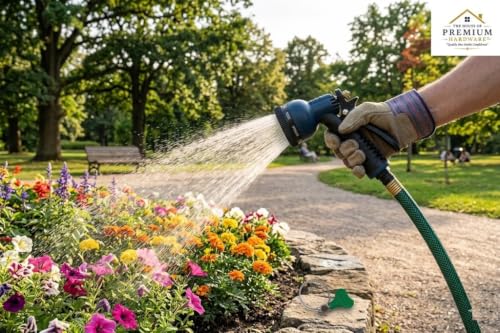 Image of 8 Way Multi Pattern Water Spray Gun with 20mm Hose Clamp, Adjustable Garden Hose Nozzle for Car Washing, Gardening, Lawn Cleaning Heavy Duty