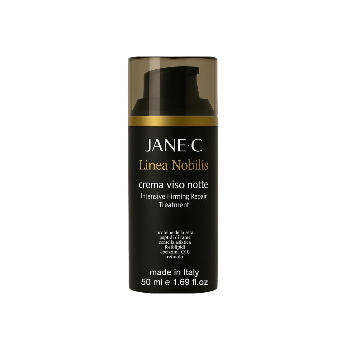 JANE•C Crema Viso Notte Nobilis, K-beauty,Trattamento Intensivo Rassodante,Rigenerante,Antirughe con Centella Asiatica,Fosfolipidi,Coenzima Q10,Retinolo, 50ml,Made in Italy