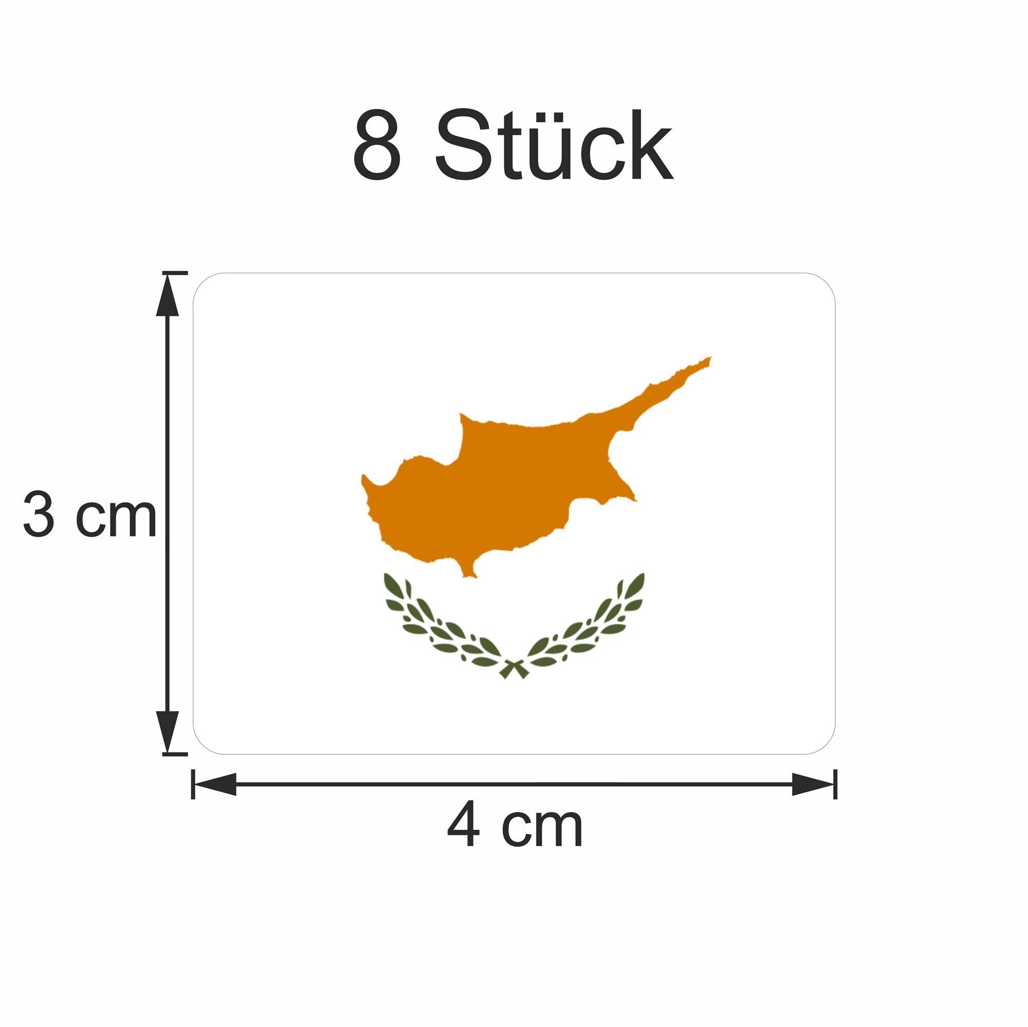 60 Stück Zypern-Flaggen Aufkleber – Selbstklebend, 33x20 Mm, Perfekt Für Events & Dekoration