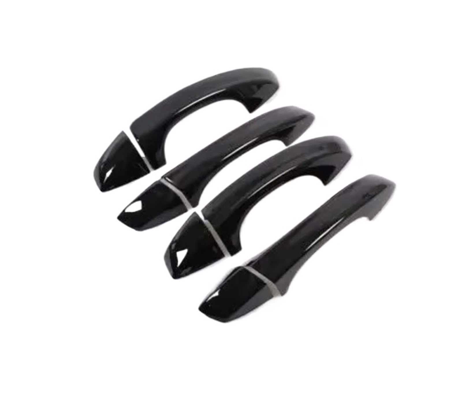 for Skoda for Octavia A7 2014-2024 Glossy Black Chrome Car Side Door Handle Cover Trim Sticker Styling Accessories Car Exterior Door Handle(Black 0 Button)