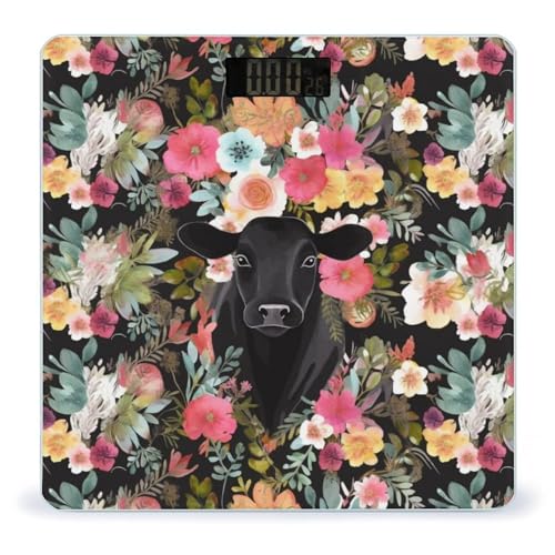 Báscula Digital de Baño Steer Floral de Vidrio Templado miniatura 1