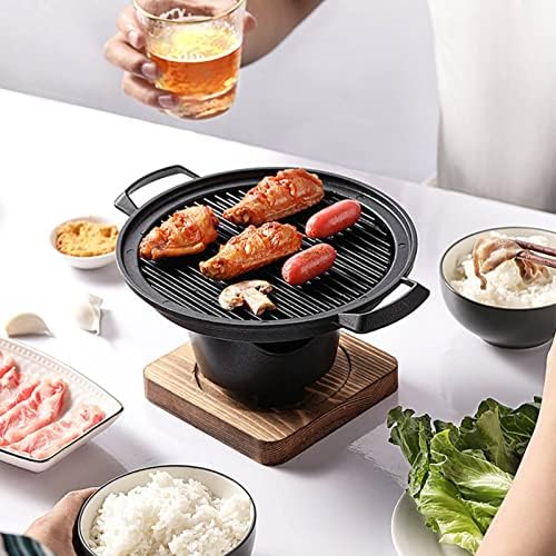 Miniatura 2 de Parrilla coreana para barbacoa, de tamaño pequeño, con alcohol o carbón, parrilla portátil sin humo para exteriores, interiores y pícnic, parrilla