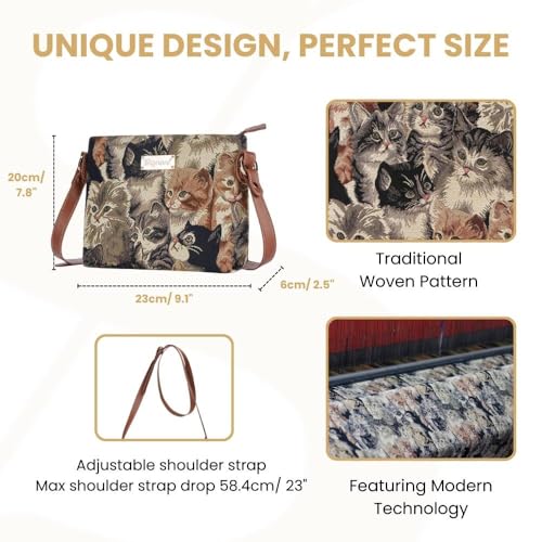 Image of Signare Tapestry Crossbody Bag Sling Shoulder Purse for Women