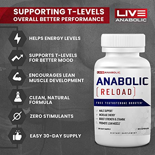 LiveAnabolic: Anabolic Reload - Vitamin D Source - 60 Capsules, 30-Day Supply - Supports Lean Muscle and Energy Levels - T-Level Support - Natural Ingredients, Zero Stimulants