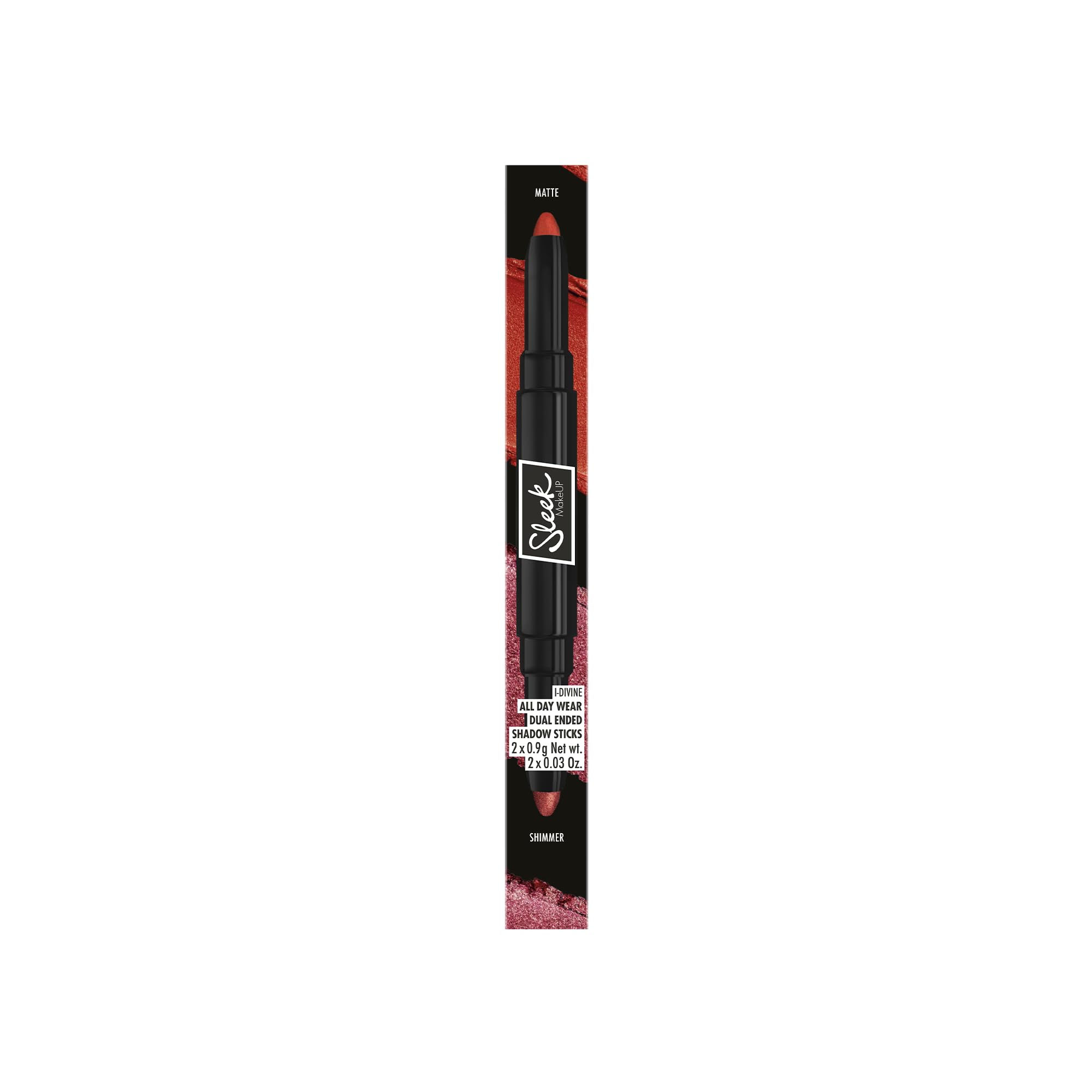 Sleek MakeUP Dual Ended Eyeshadow Stick - Matte & Shimmer Duo, Long-Lasting, Crease-Proof, Highly Pigmented, Lightweight, 1.8g (Solar)