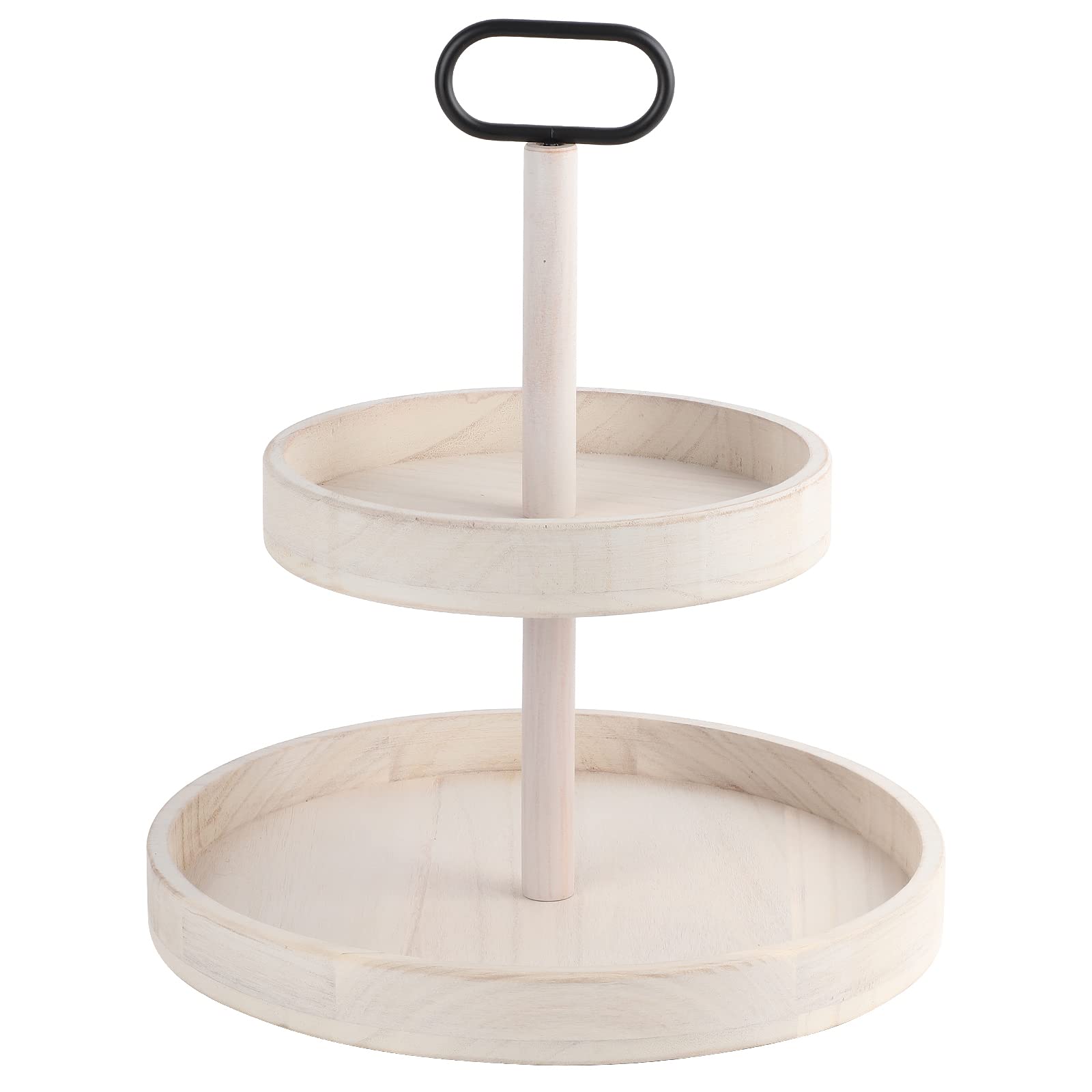 Buy MXARLTR Tiered Tray Wooden 2 Tier Decorative Trays, Rustic