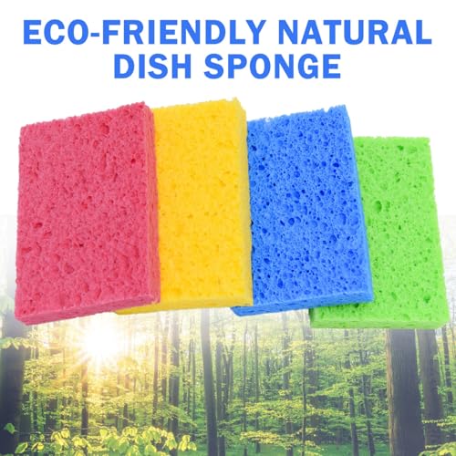 Image of YoleShy 72 Pack Sponges Kitchen Natural Compressed Cellulose Sponges Bulk Non Scratch for Household Cookware Bathroom Cars Soft Super Absorbent Reusable