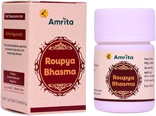 Amrita Roupya Bhasma 100% Pure Silver Natural Aphrodisiac Rejuvenator Active Ayurveda (1 gm)