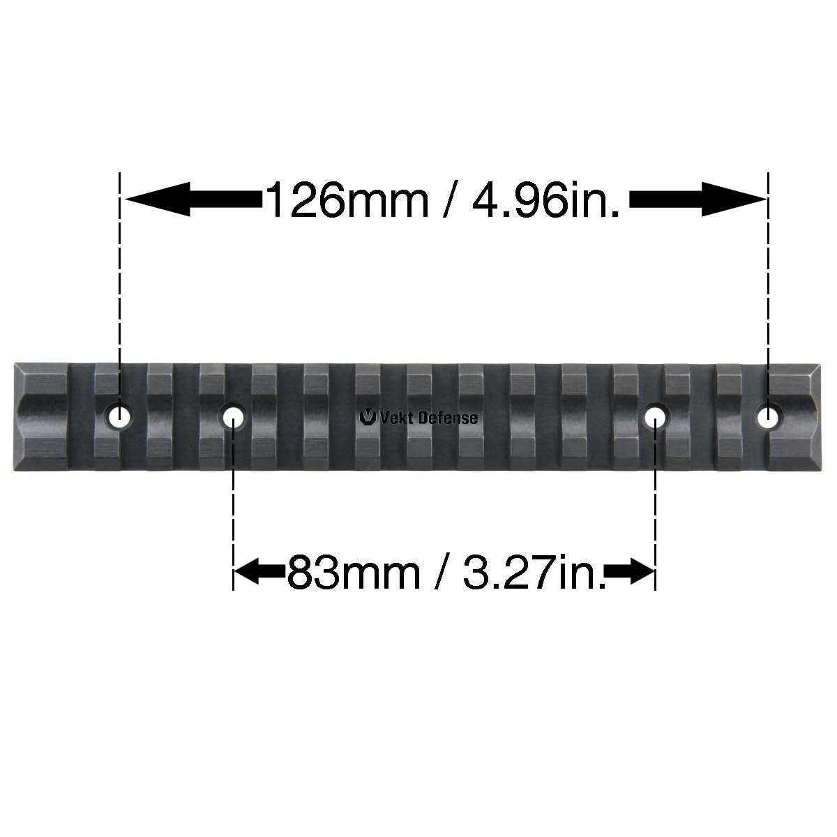 Vector Tikka T3/T3X Flat 0 MOA - Adattatore per guida Picatinny in acciaio