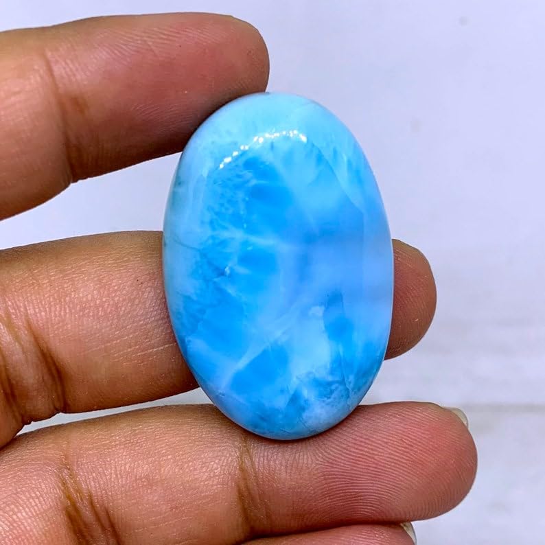 Larimar naturel en cabochon pour sublimer vos colliers faits main