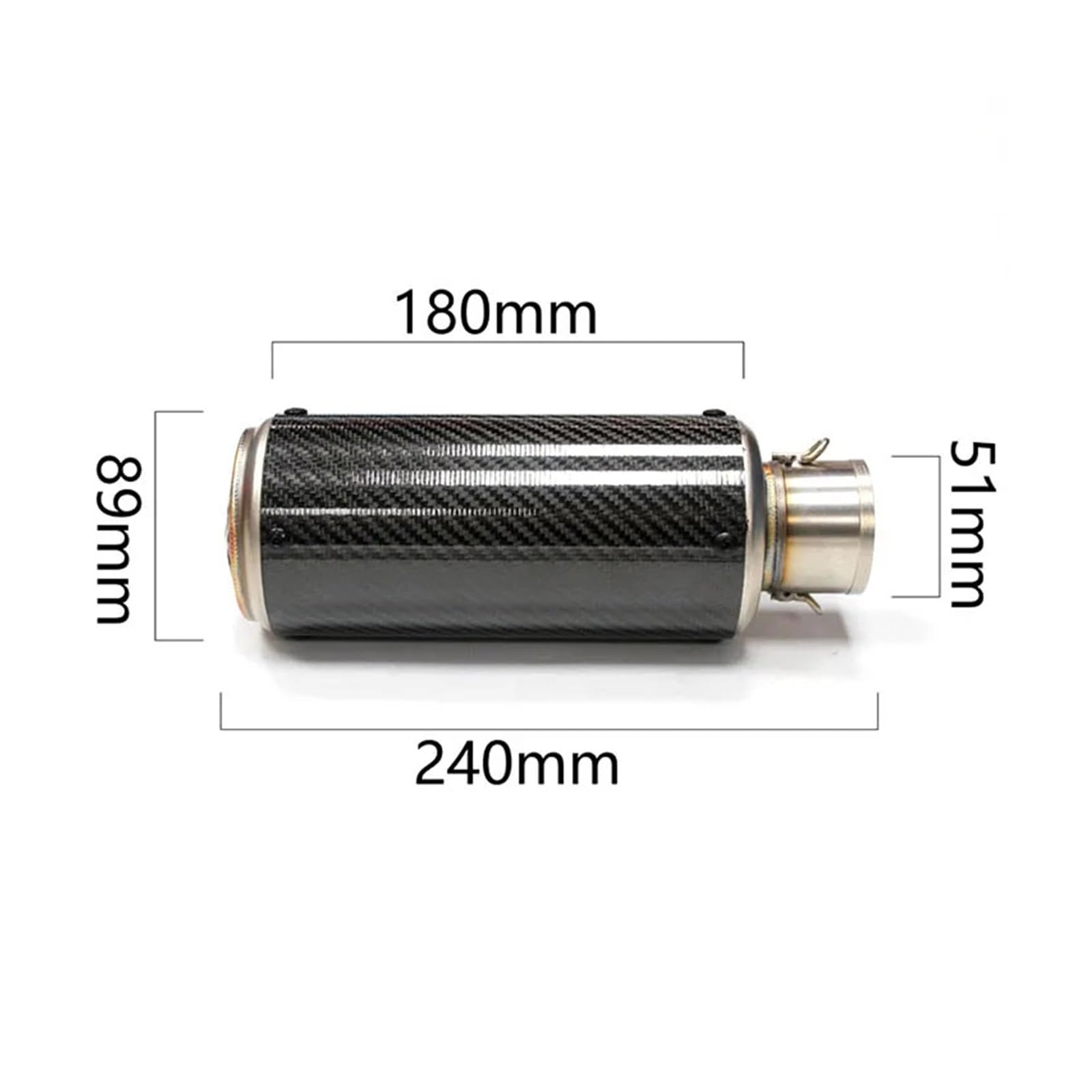 Universal 51mm Motorcycle Exhaust Pipe Carbon Fiber Or Stainless Steel With Straight Design,Accessori Moto(Carbon)