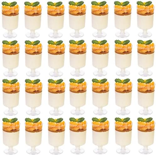 MATANA - 100 Mini Clear Multi-use Square Plastic Parfait Dessert