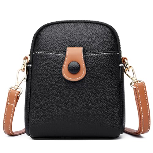 Mudono Small Crossbody Bag for Women Genuine Leather Cell Phone Purse Lightweight Shoulder Bag Vintage Daily Wallet Bag