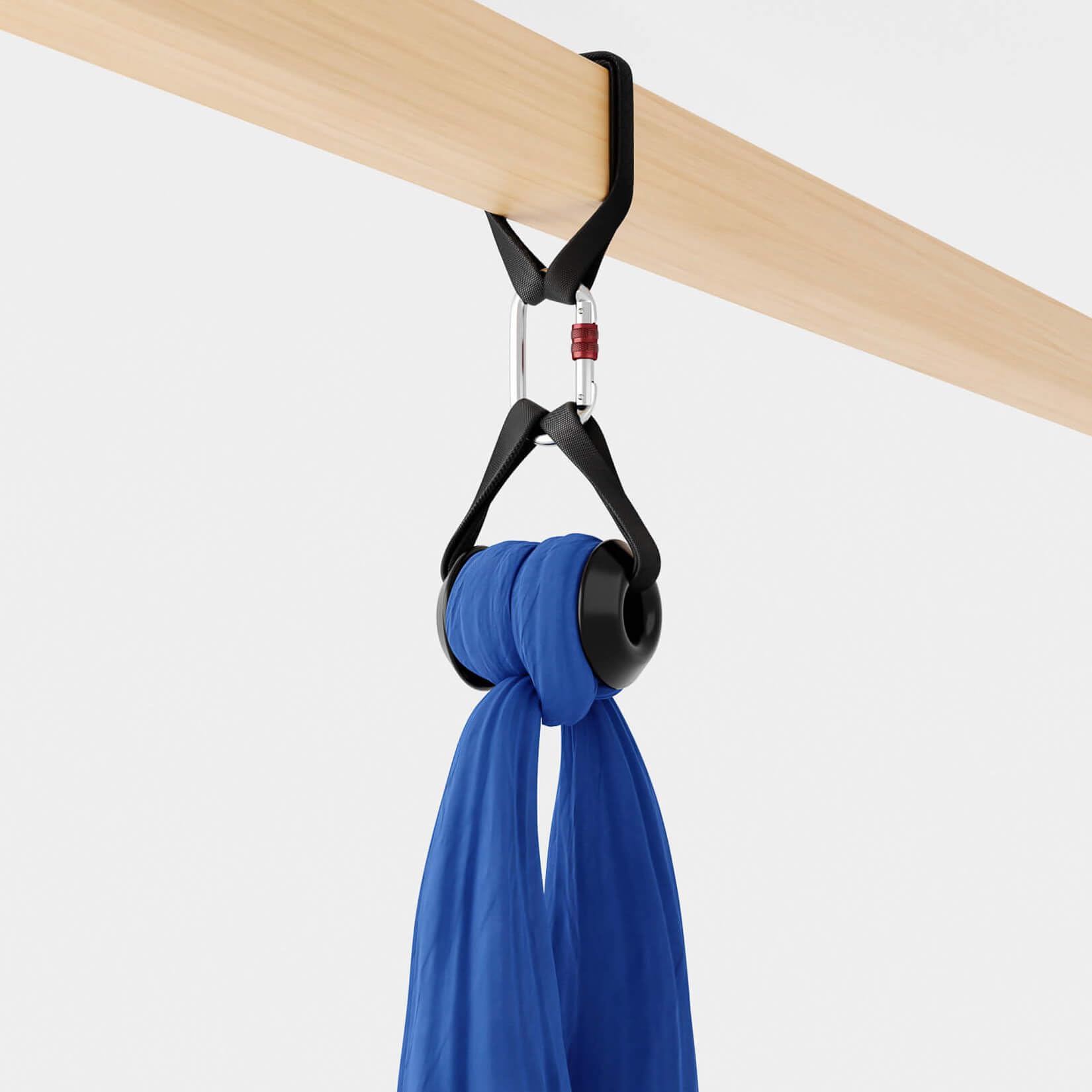Play Juggling - Kit Fixation Poutre + Tissu Aérien + Cloche à Tissu + Mousqueton vis Acier pour acrobaties aériennes et disciplines aériennes, 100% Polyester, Certifié