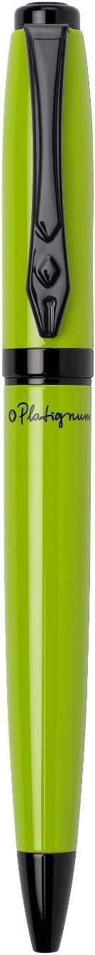 PlatignumStudio Lime Green Ballpoint Pen with Blue Ink in Gift Box (Black Ink Refill Included) [Pack of 1] Ref: 50312
