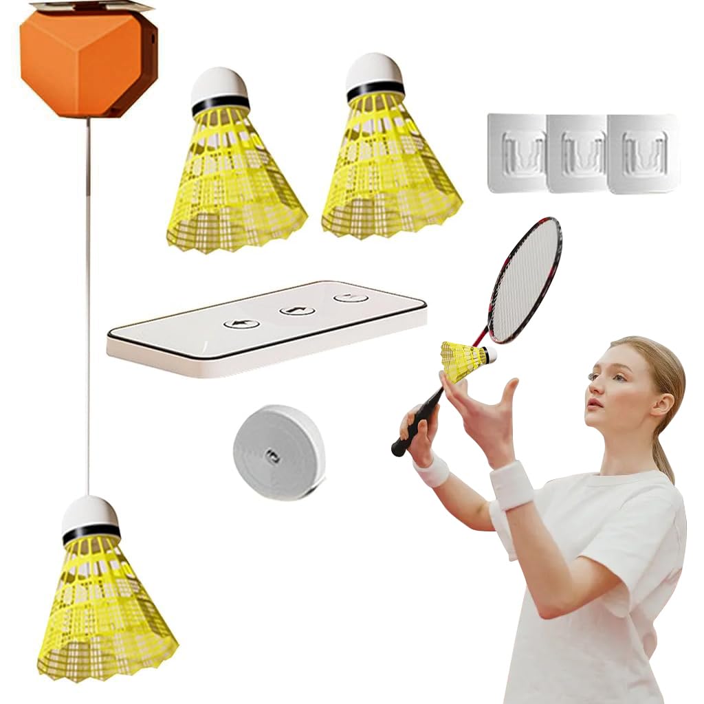 Proberos® Badminton Trainer Device with Remote Control, Adjustable Height Automatic Rebound Badminton Practice Equipment with 3 Badmintons and Elastic Strings, No Badminton Racket (B0D9NY423T) Amazon Price History, Amazon Price Tracker