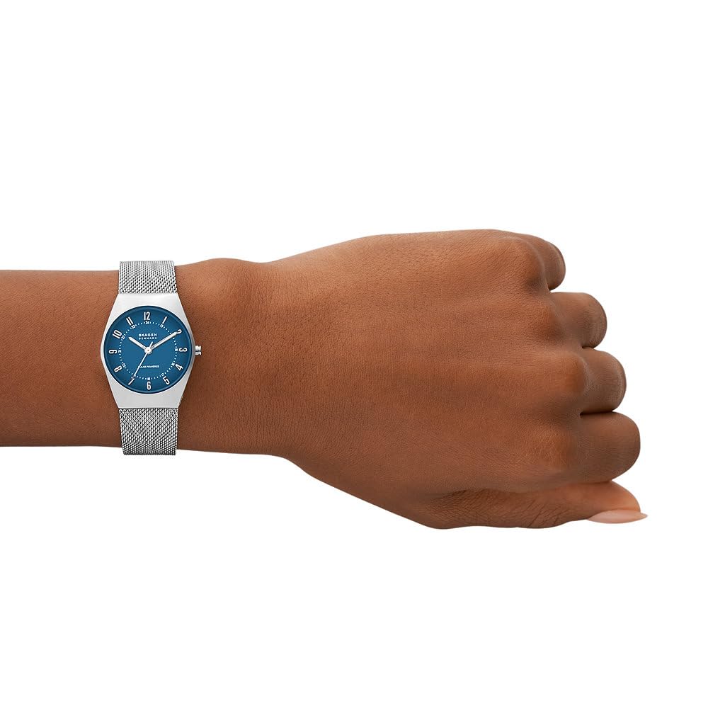 Skagen Grenen Watch for Women, Solar-Powered Movement with Stainless Steel or Leather Strap