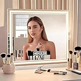 MKupView Espejo de tocador con luces LED y reproducción de música, adecuado