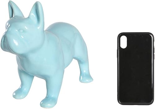 Miniatura 35 de Estatua de bulldog francés, estatua de perro de cerámica de pie gris oscuro mate, escultura decorativa para jardín o decoración del hogar, estatua