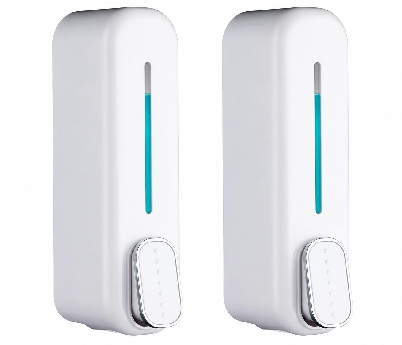 BATH GURU ABS Plastic Soap Dispenser for Bathroom, Kitchen, 350 ml, Pack of 2, Slim White