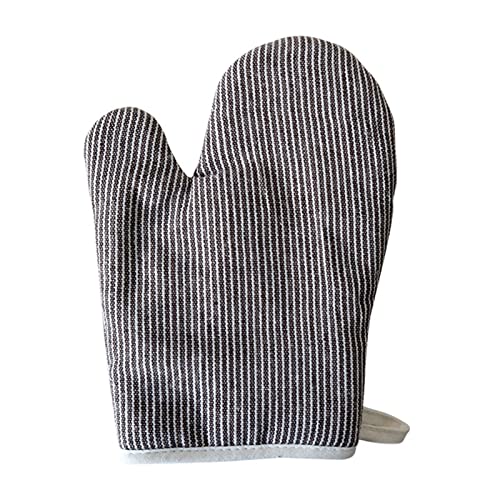 1 Stück Ofenhandschuhe, isolierter Handschuh, verbrühsicher, rutschfest, Baumwolle, Ofenhandschuh, Küchenzubehör, Ofenhandschuhe für Bäckerei, Kochen, Backen, Grillen, Mikrowelle Braun 7,48" x Cover