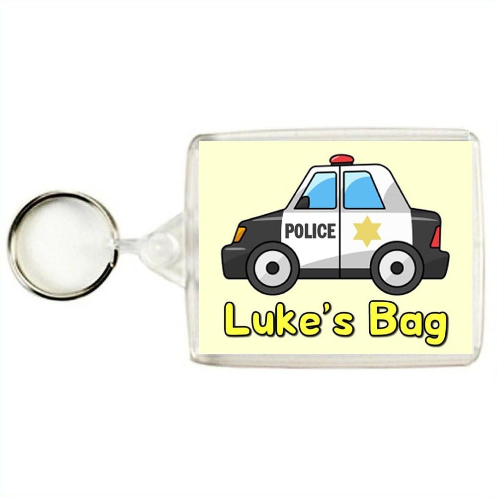 Key Expressions Multicoloured Personalised Police Car Keyring/Bag Tag - Great For Tagging School Bags, Backpacks, Coats, Luggage Etc