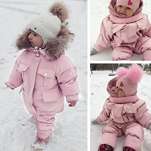 Toddler Boys Girls Snowsuit Girls Snow Pant and Jacket Bib Winter Kids Clothes Coat Furry Down Zip-up Coats4