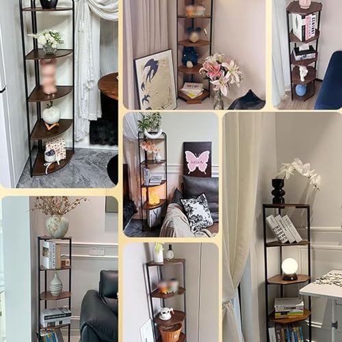 Mueble esquinero de baño independiente con estantes abiertos modernos 6