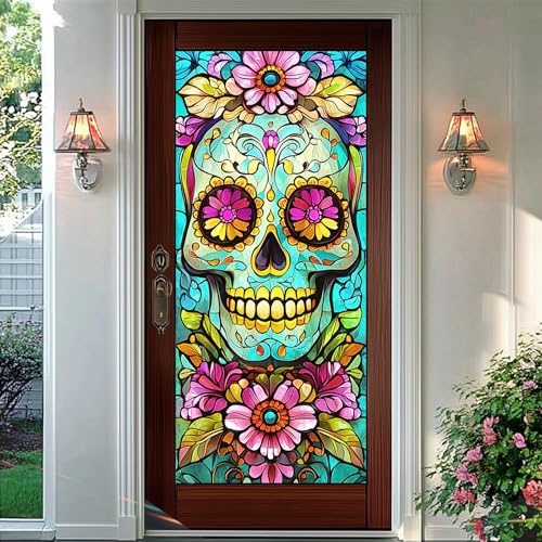 Vinilo Decorativo HOMETITUTE Sugar Skull 17.7x39.3 in miniatura 6