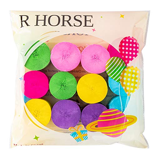 12 rolos de papel crepe para Páscoa, 300 m, serpentinas de papel crepe, rosa, azul, amarelo, verde,