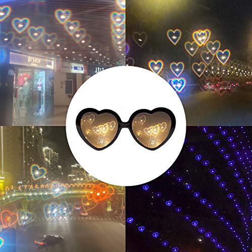 3D-bril met hart-effect, hartvormig vuurwerk, buigbril, speciaal effect, licht, perzikhartvormig licht in liefde… - Image 8