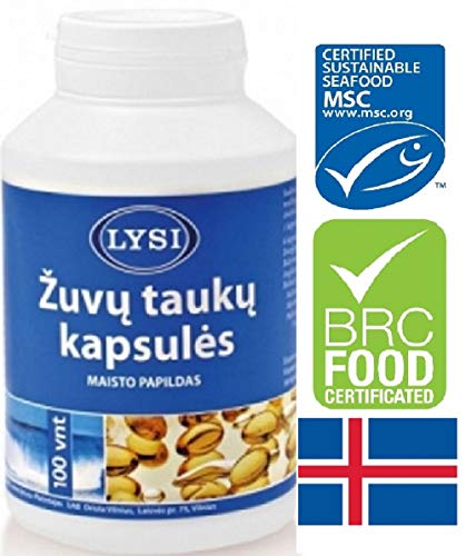 Lysi Lebertran 100 capsules Pure Clean gemaakt in IJsland, viscode, liver olie