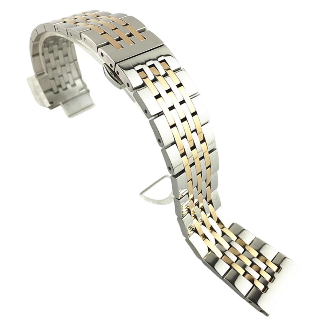 Bracelet de montre pour Tissot T41 métal solide acier brossé fermoir - 8